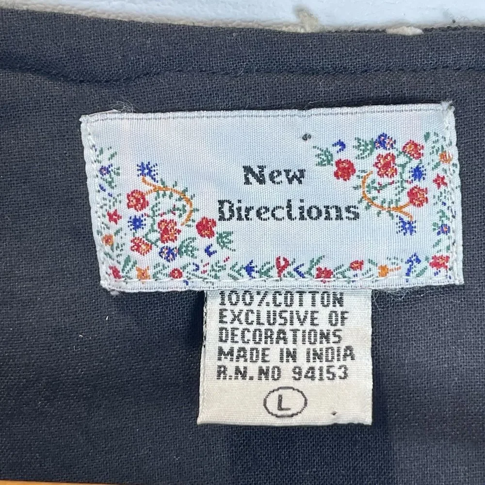 1980s VTG Women’s Jacket size L New Directions Black Textured Abstract Tassel - Picture 10 of 15